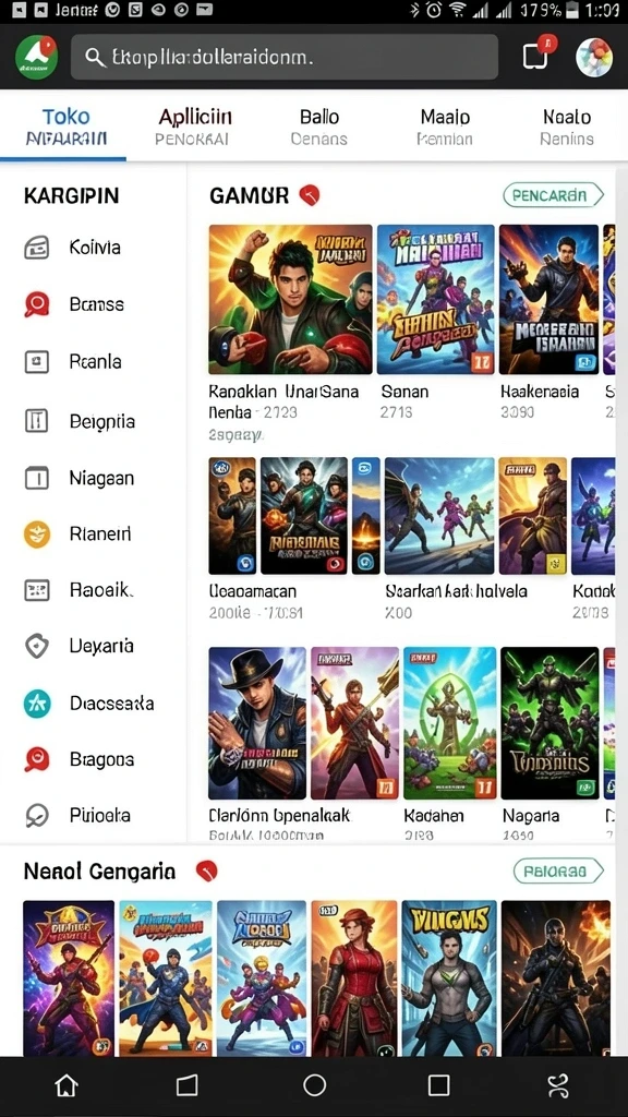 Tampilan awal permainan dengan grafis yang cerah.