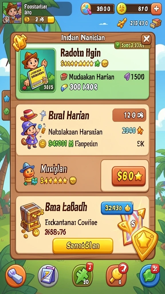 Layar utama BUKIT777 dengan berbagai pilihan permainan.
