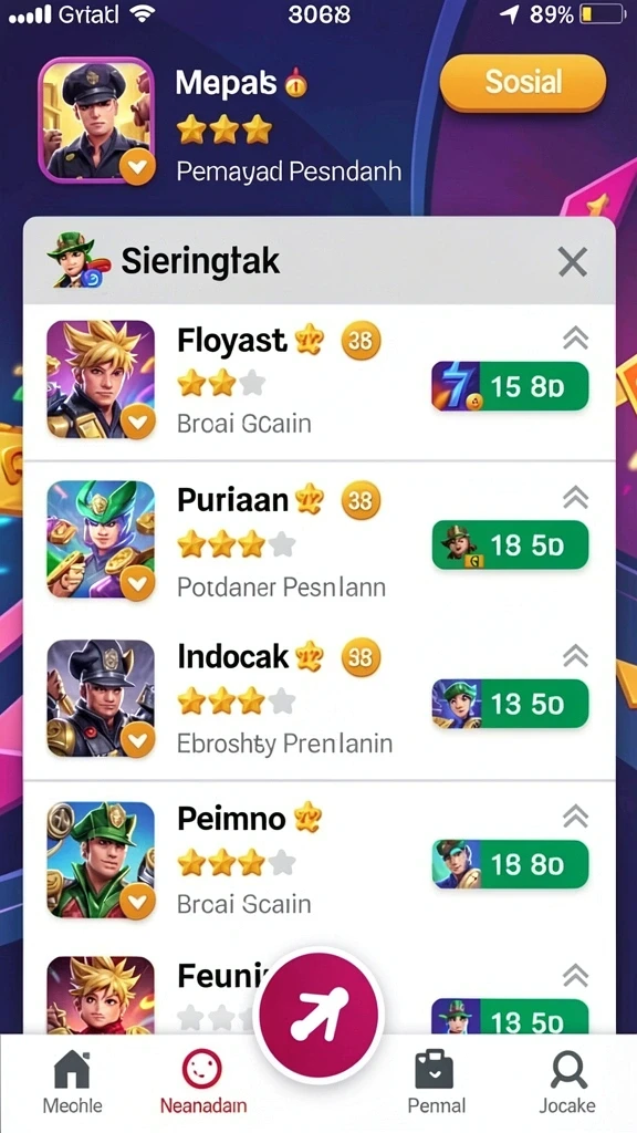 Tampilan antarmuka JEPANG77 yang modern dan user-friendly.