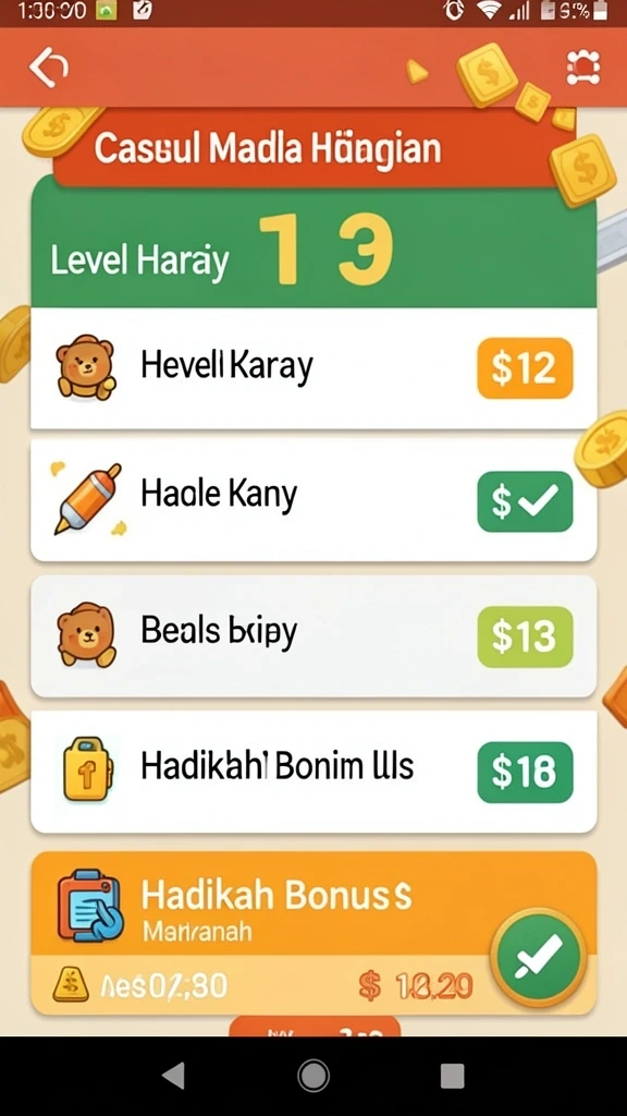 Tampilan menarik dari menu utama aplikasi.