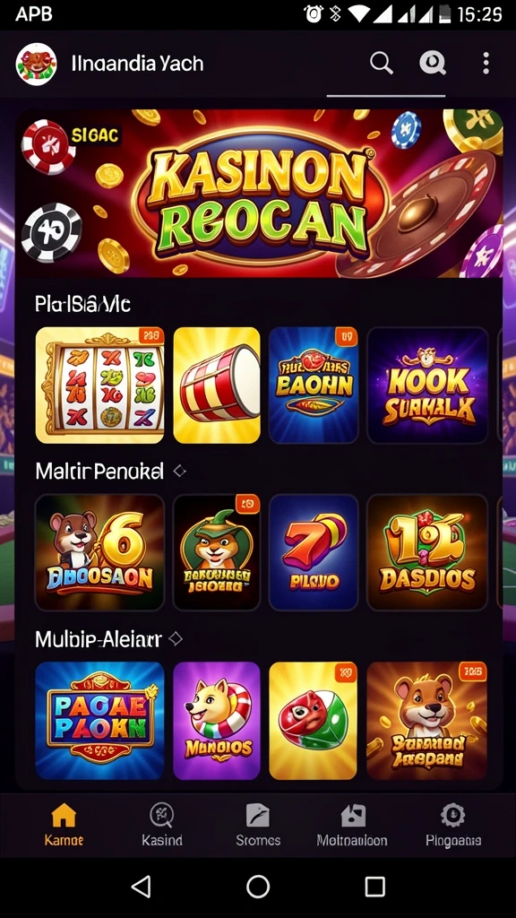 Menampilkan berbagai level menantang yang tersedia.
