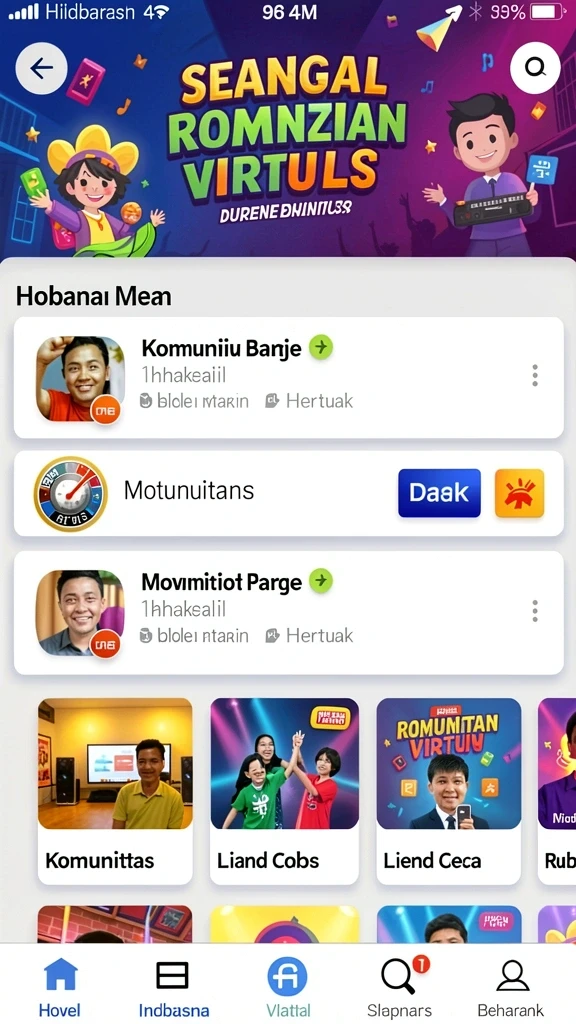 Lingkungan dunia fantasi RPGAME yang luas dan detail.