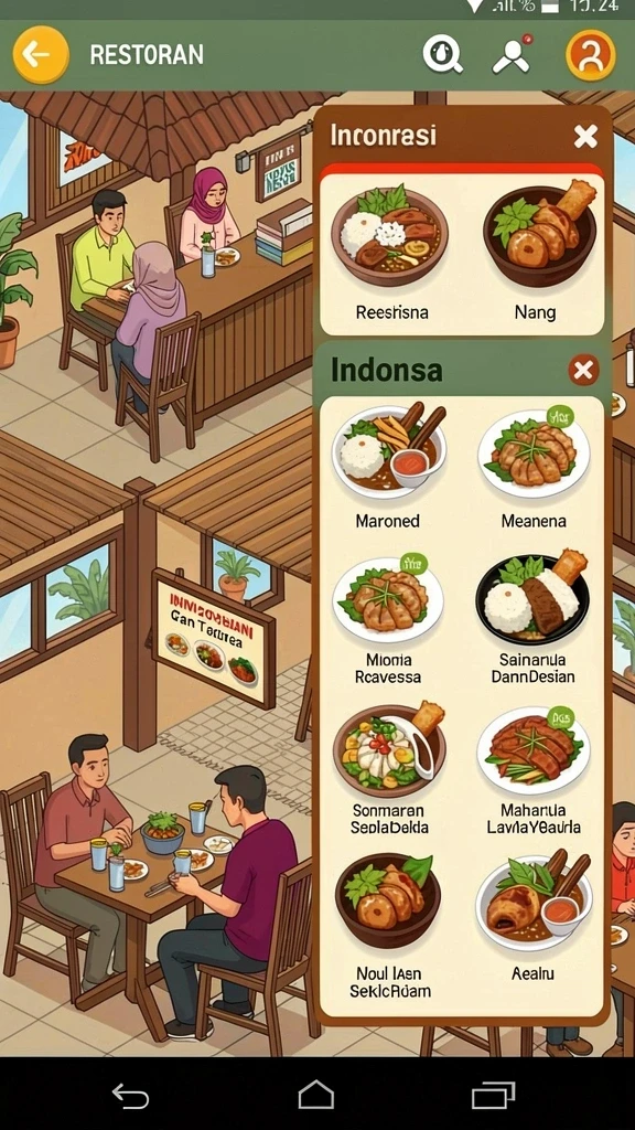 Variasi karakter dan level yang beragam.