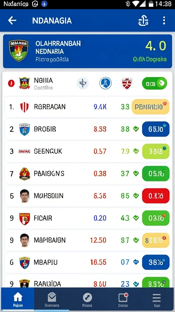 Leaderboard yang menunjukkan posisi pemain secara real-time.